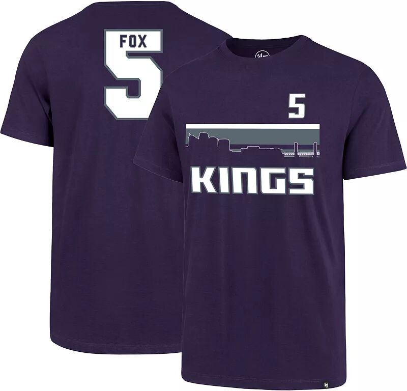 Мужская фиолетовая футболка Sacramento Kings De'Aaron Fox #5 '47 Sacramento Kings Nike цена и фото