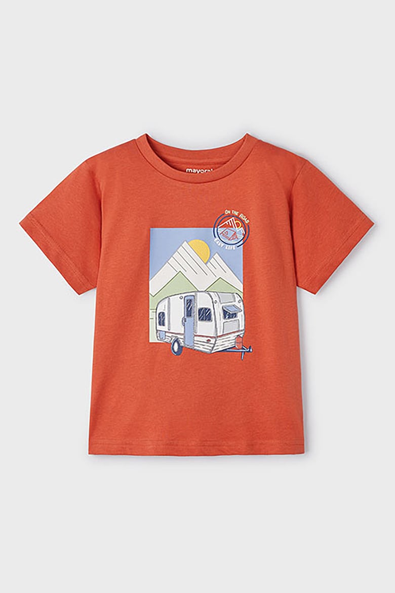 Хлопковая футболка с принтом Mayoral, оранжевый