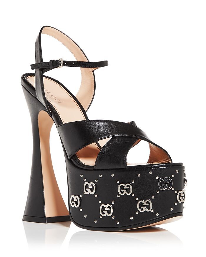 

Босоножки на платформе с высоким каблуком и декором GG Gucci