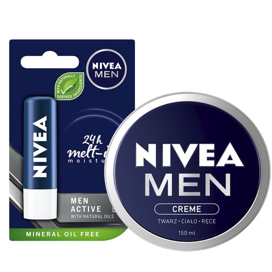 Зимний набор NIVEA MEN Губная помада + универсальный крем