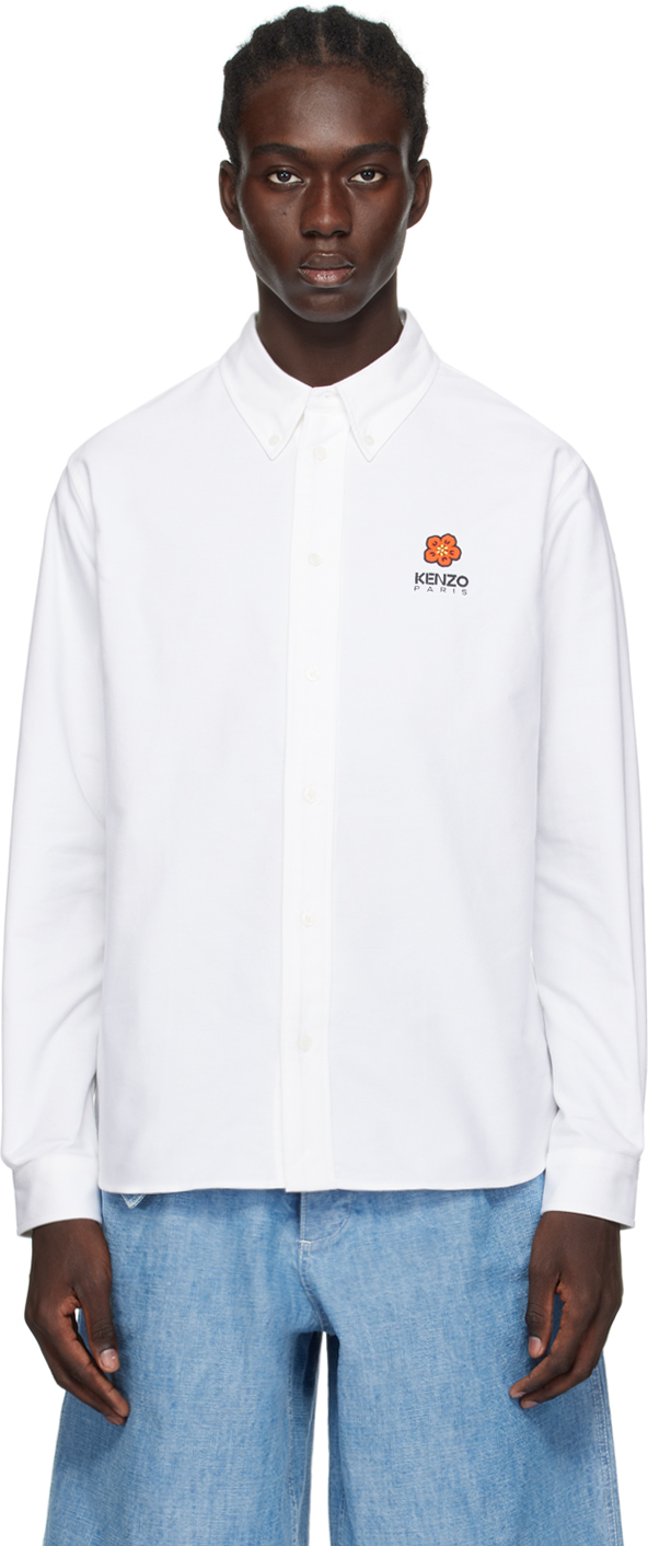 Белый - Рубашка с цветочным гербом Paris Boke Kenzo