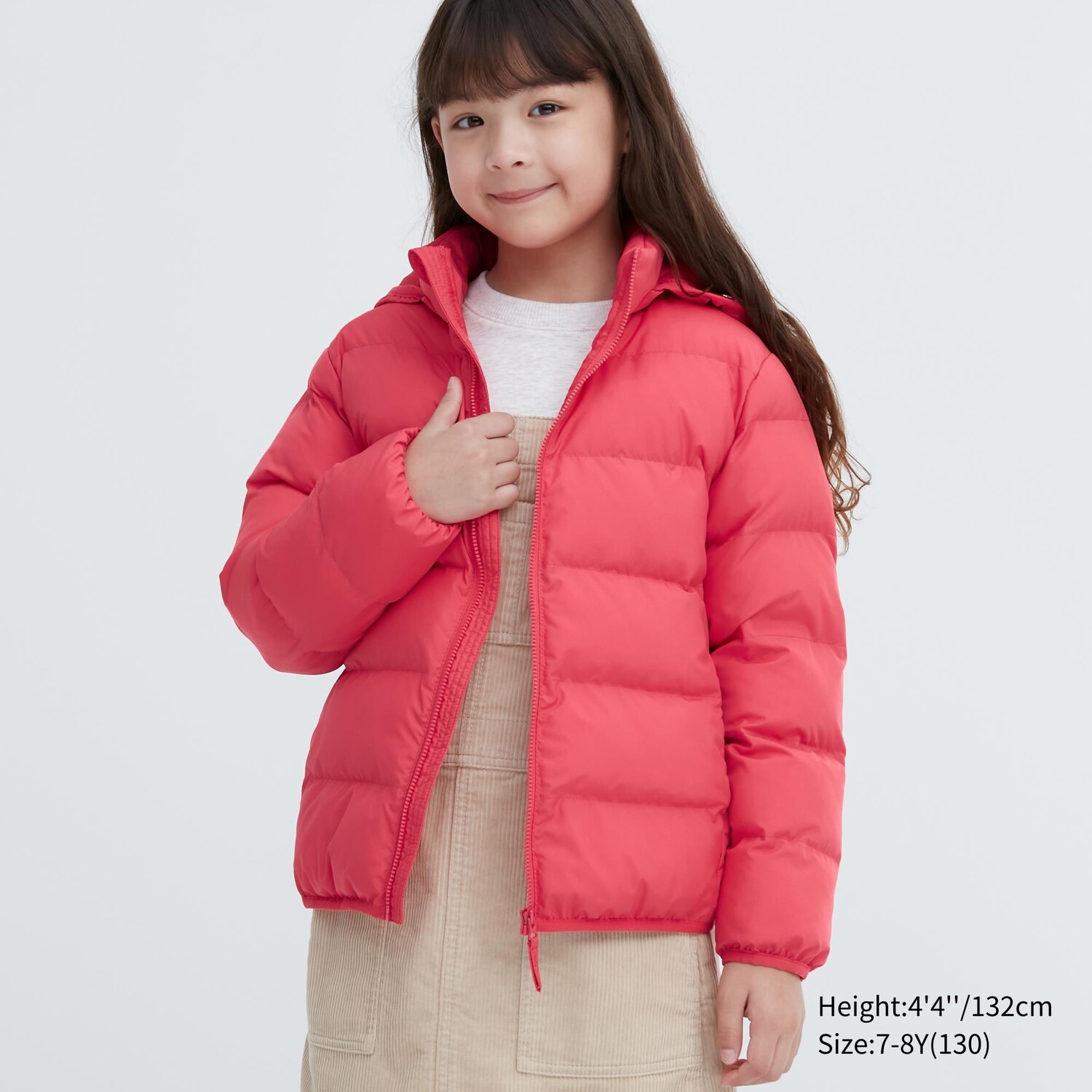 

Детская теплая стеганая куртка с капюшоном Uniqlo, розовый