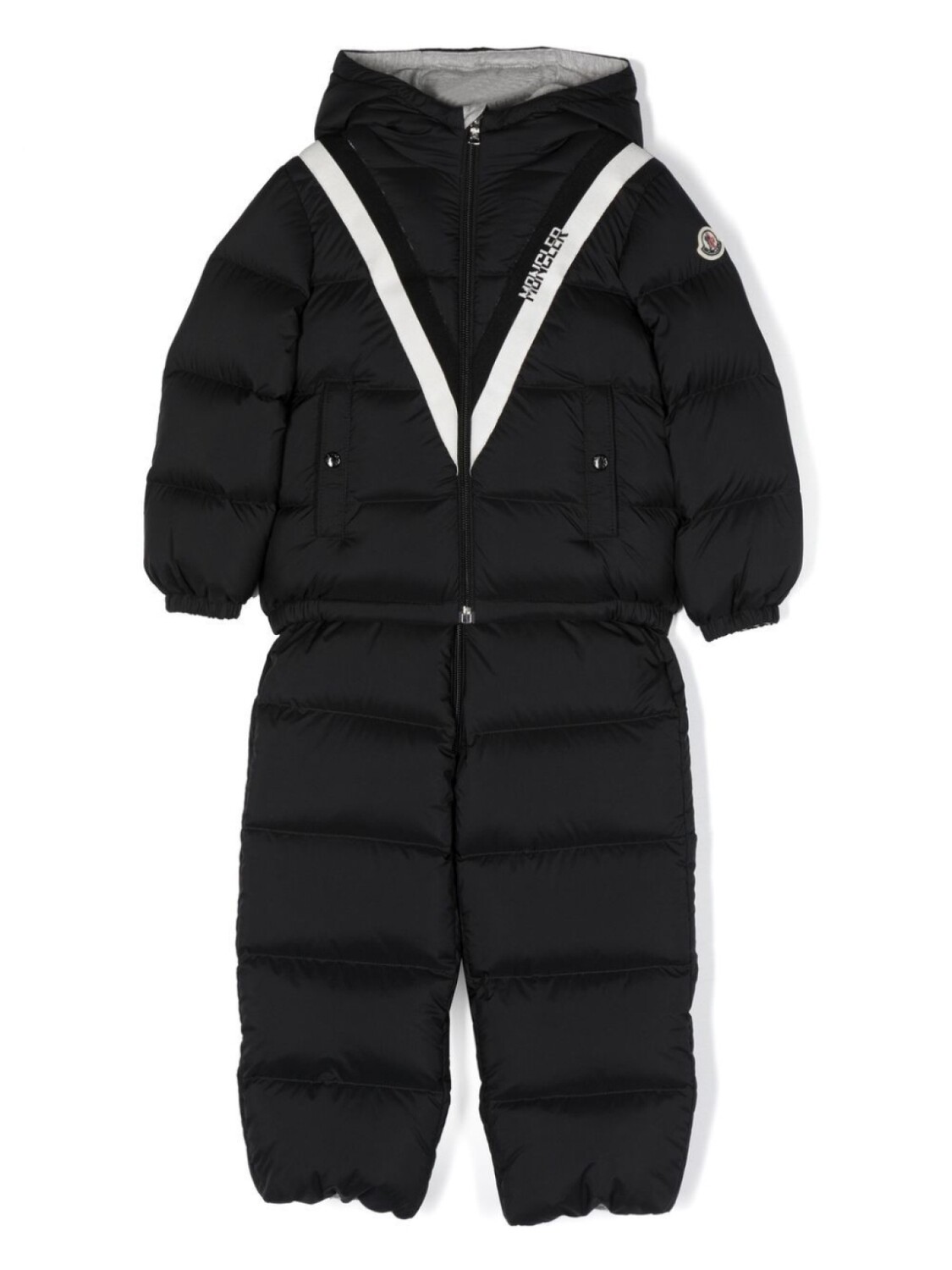 

Moncler Enfant дутый комбинезон с логотипом, черный
