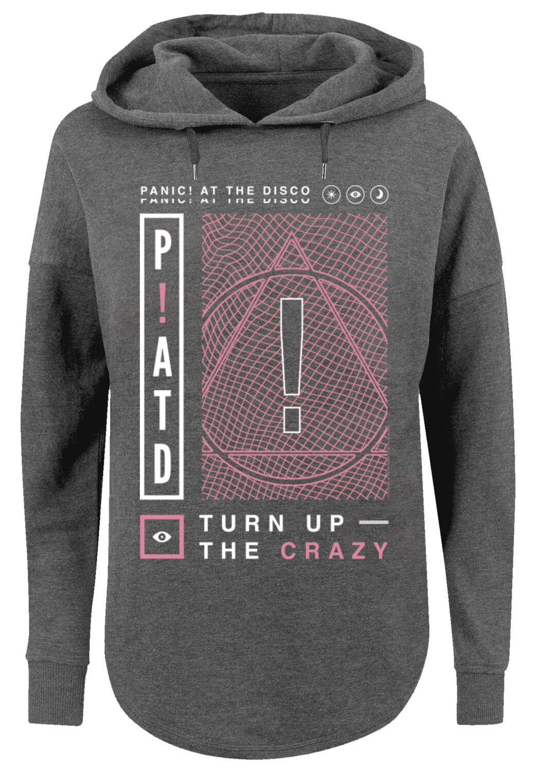 

Свитер F4NT4STIC Oversized Hoodie Panic At The Disco Turn Up The Crazy, цвет charcoal