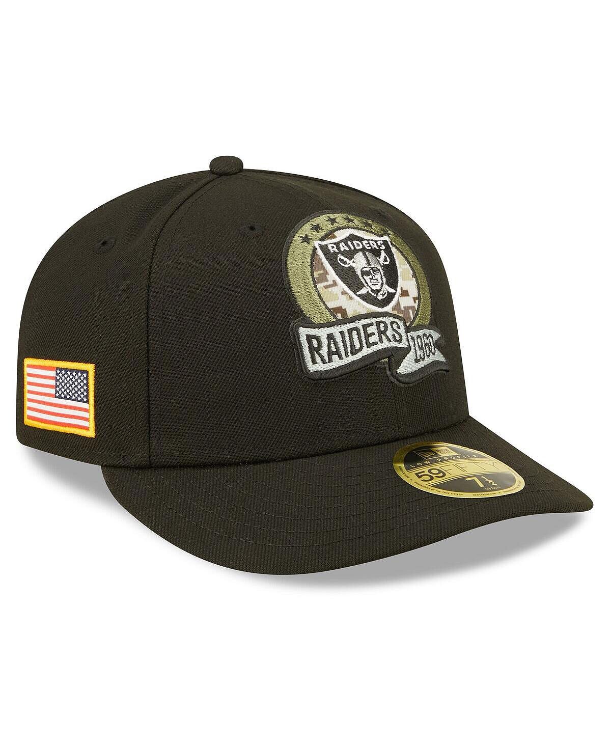 

Мужская черная приталенная шляпа Las Vegas Raiders 2022 Salute To Service Low Profile 59FIFTY New Era