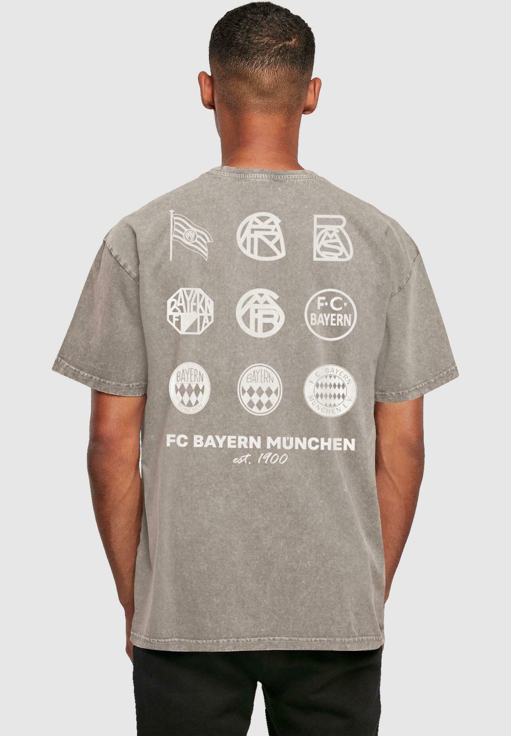 Футболка с принтом Logo History 2 Acid Washed Heavy FC Bayern München, цвет asphalt