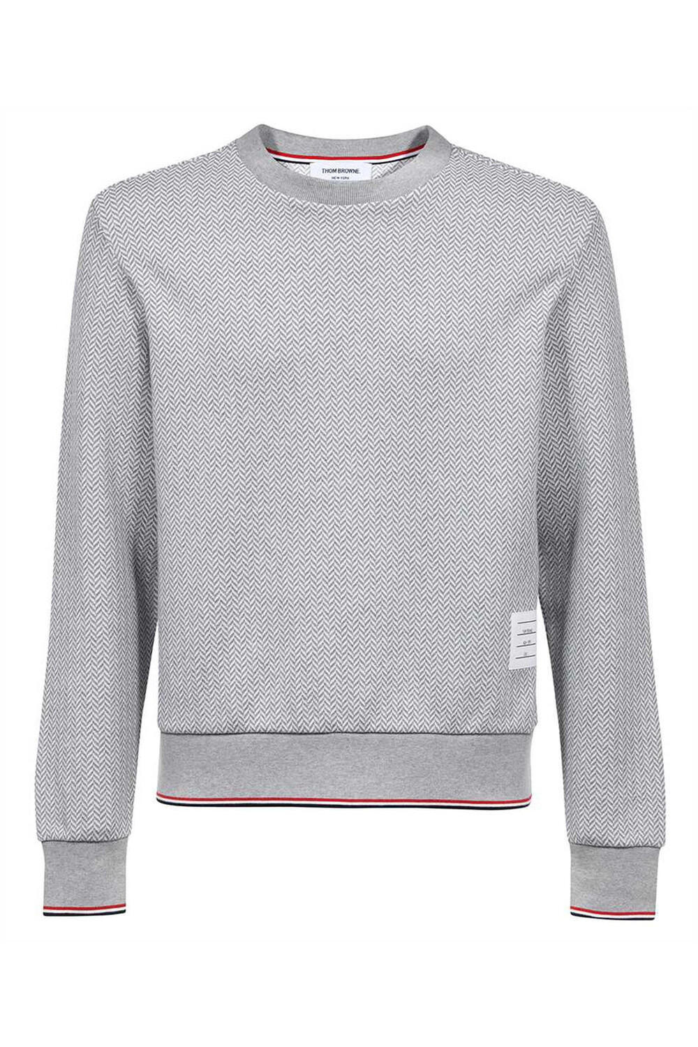 

Хлопковая толстовка с круглым вырезом Thom Browne, серый