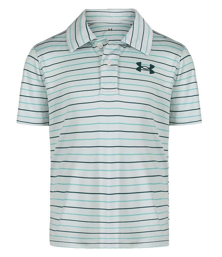 

Рубашка-поло в полоску с короткими рукавами Under Armour Little Boys 2T-7, серый
