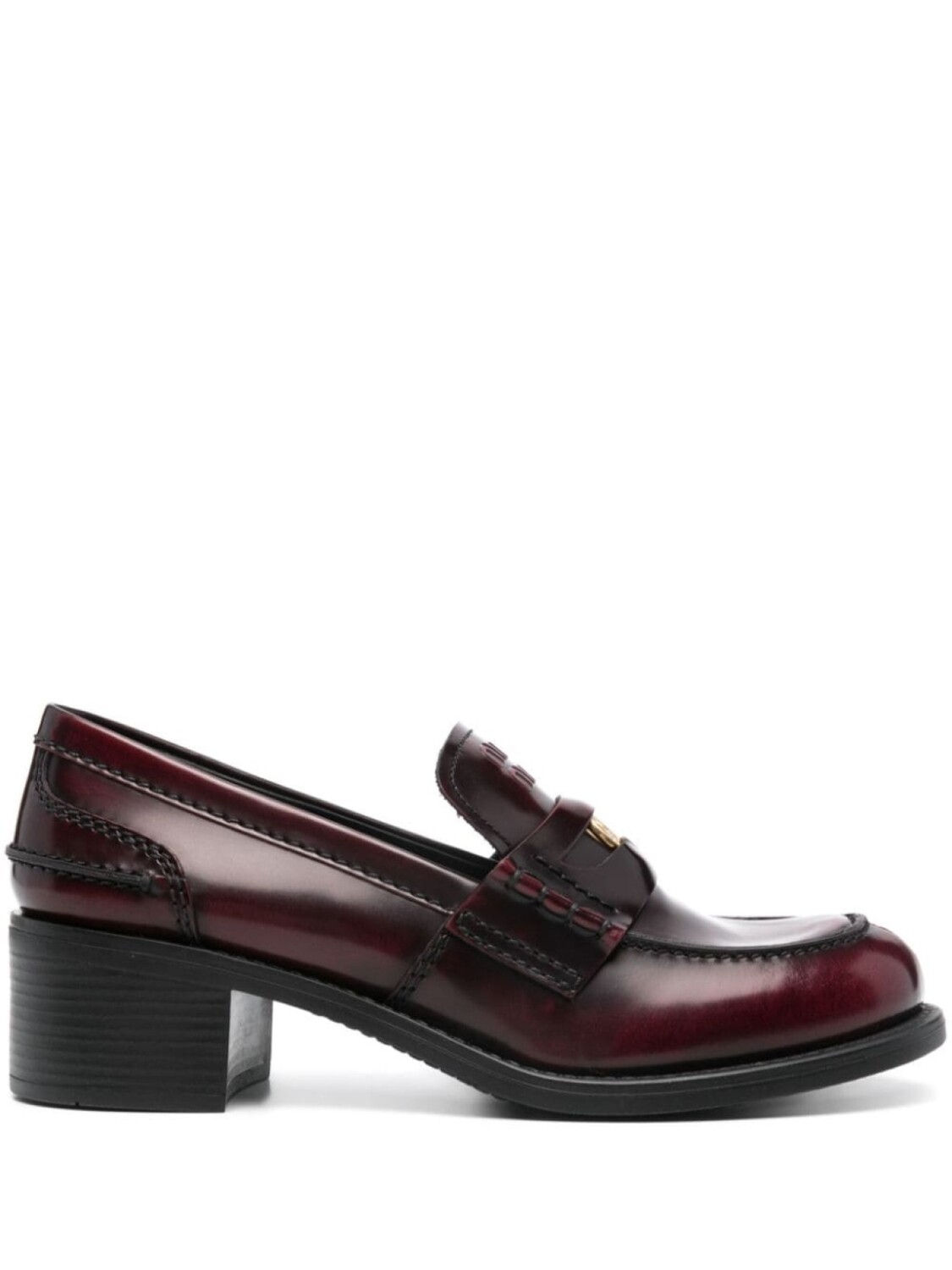

Miu Miu 45-миллиметровые мокасины с прорезями для пенни, красный