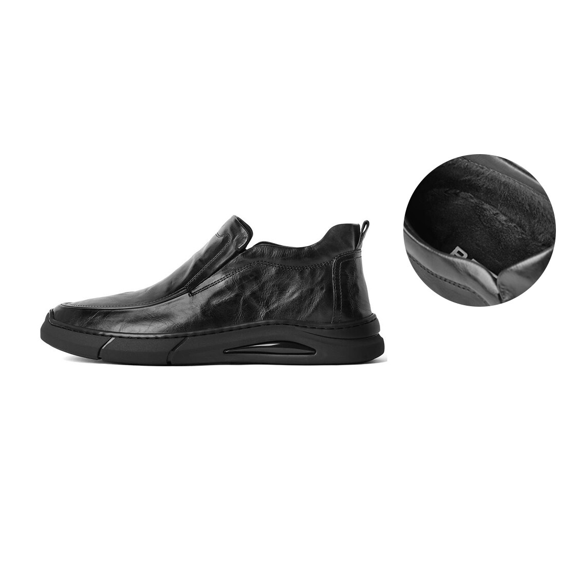 

Туфли мужские Men"s Casual Men Low-Top Belle, цвет Black Fleece-lined