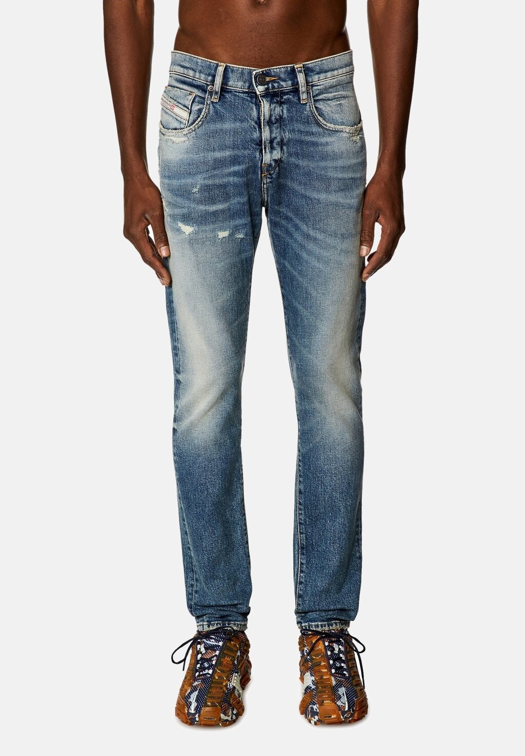 

Джинсы Tapered Fit 2019 D-STRUKT Diesel, средний синий