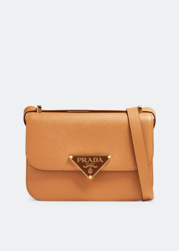 

Сумка через плечо Prada Emblème Saffiano, коричневый