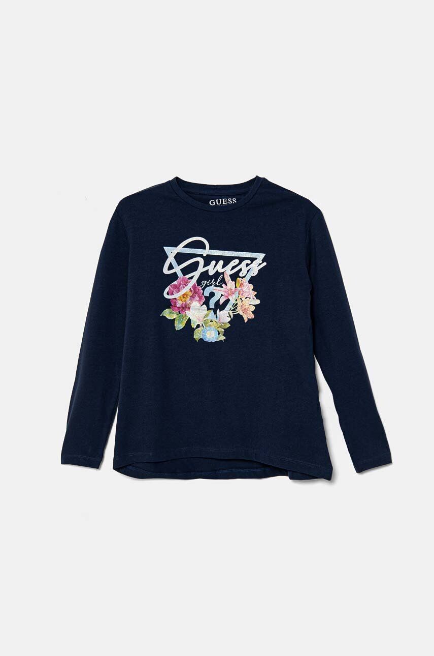 

Детская футболка с длинными рукавами Guess, темно-синий