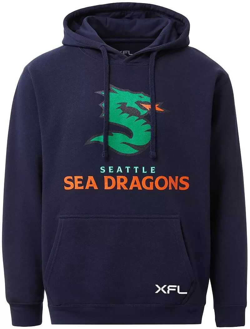 Мужская темно-синяя толстовка с логотипом XFL Seattle Sea Dragons Lockup