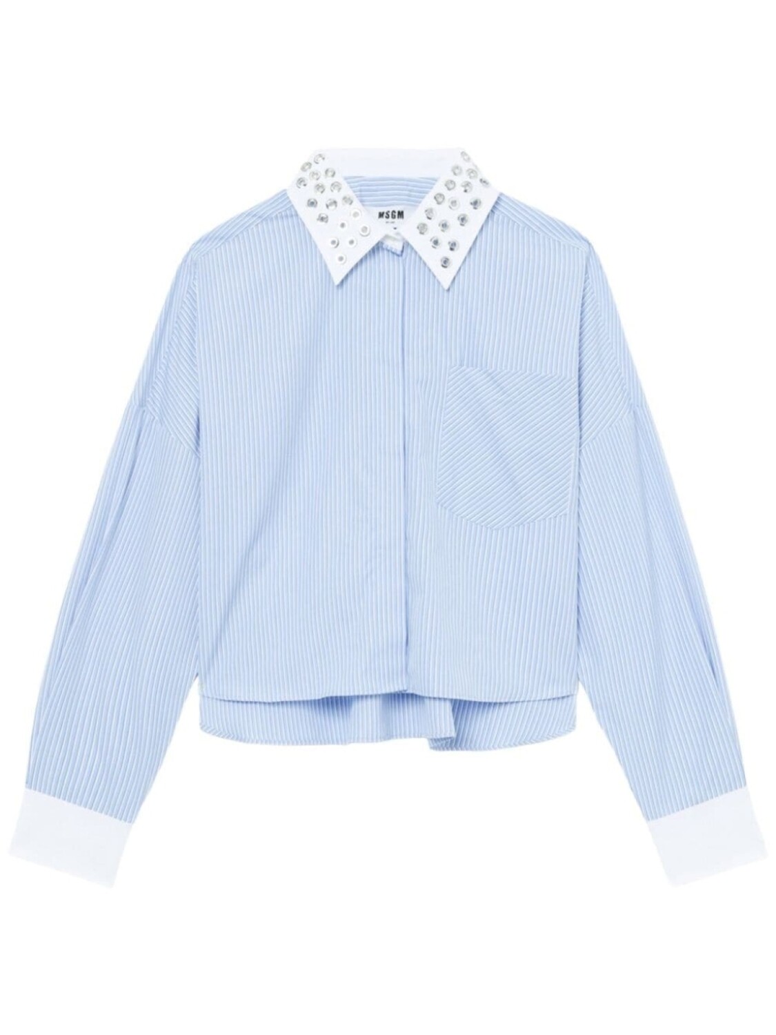 

MSGM полосатая хлопковая рубашка, синий