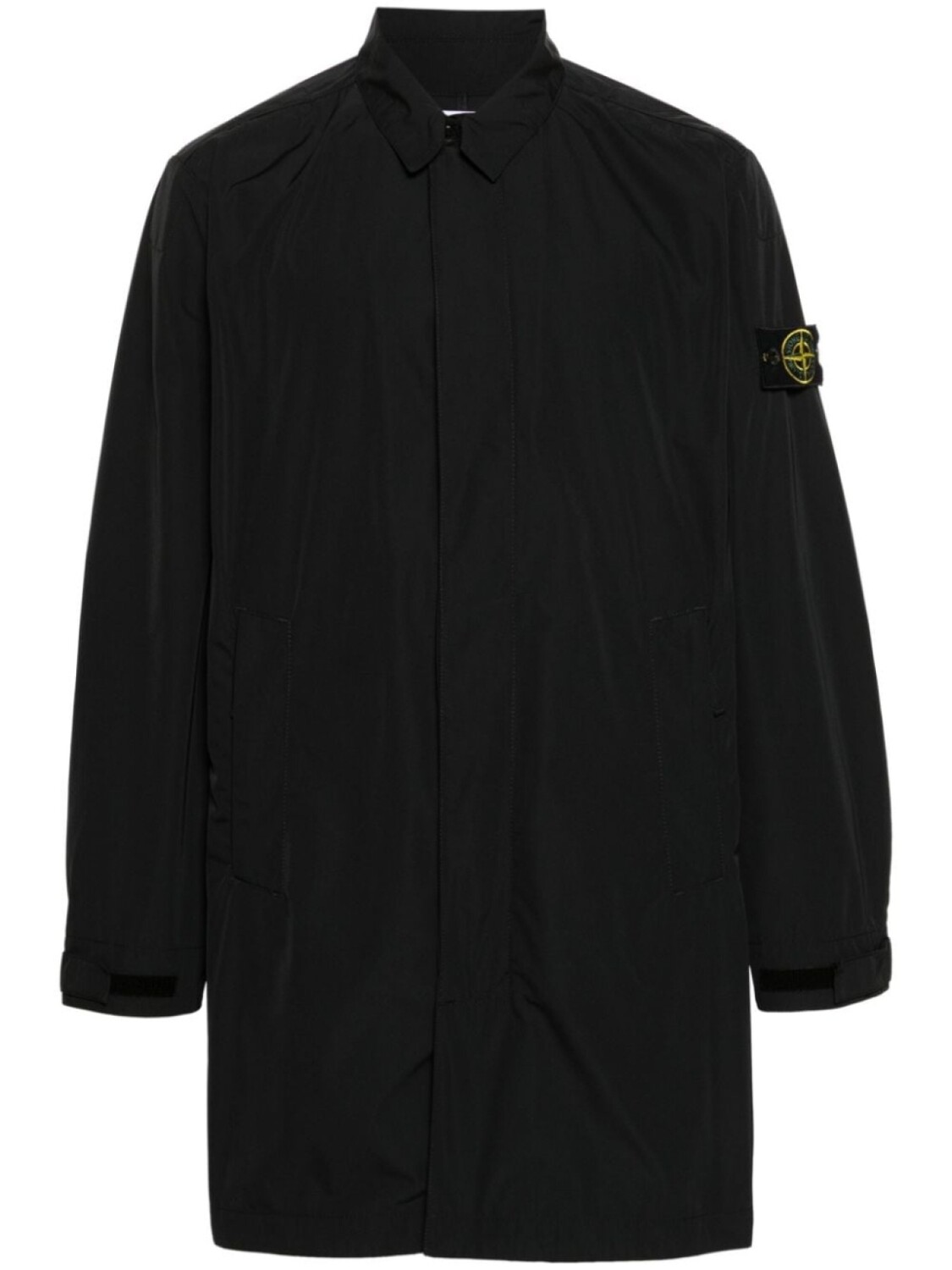 

Stone Island однобортное пальто с нашивкой Compass, черный