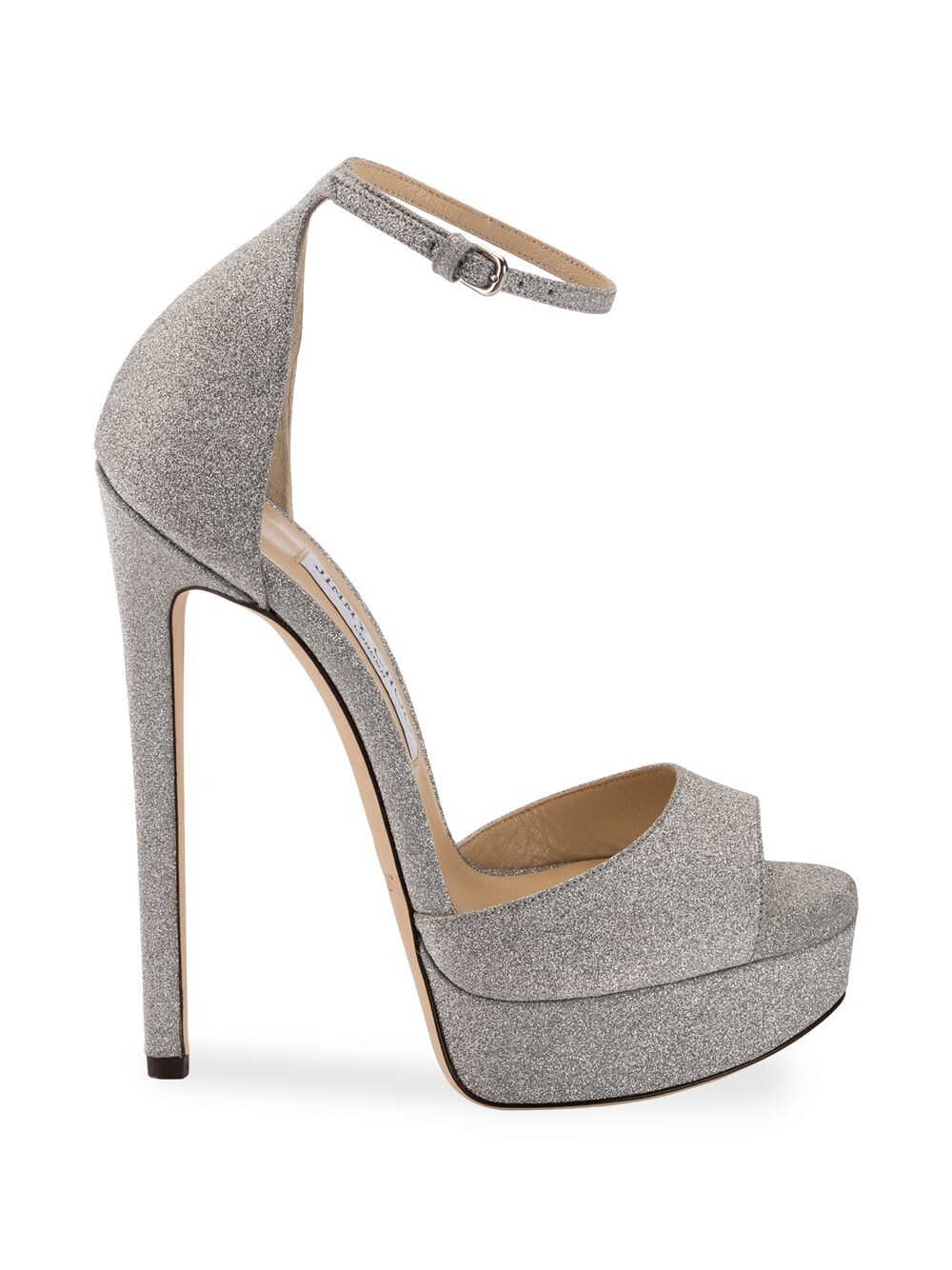 

Босоножки на платформе с блестками Max 150MM Jimmy Choo, серебряный