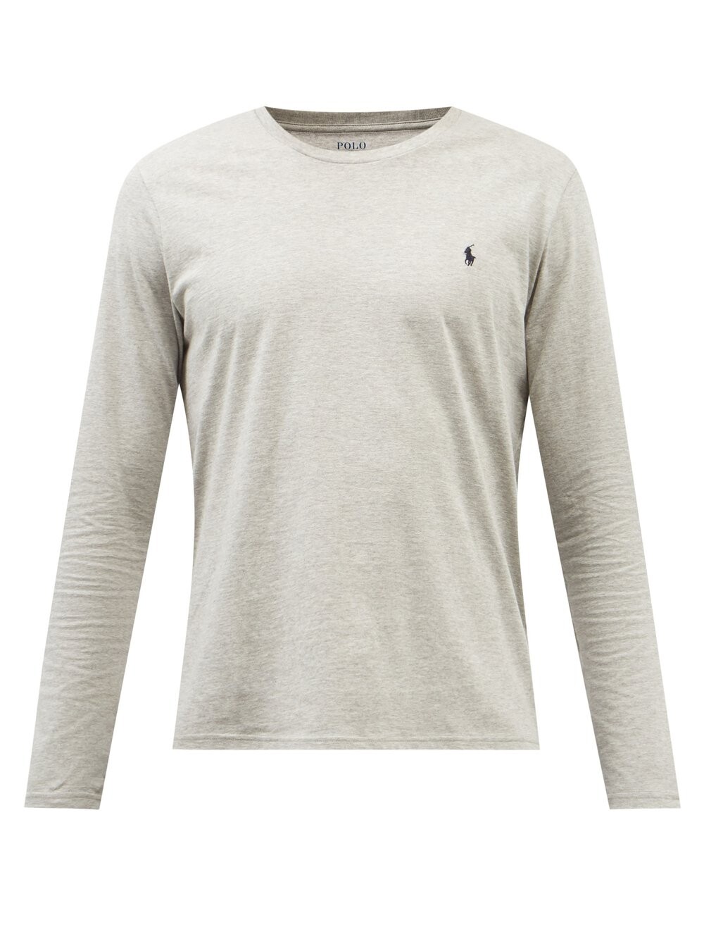 

Пижамный топ из хлопка с вышитым логотипом Polo Ralph Lauren, серый