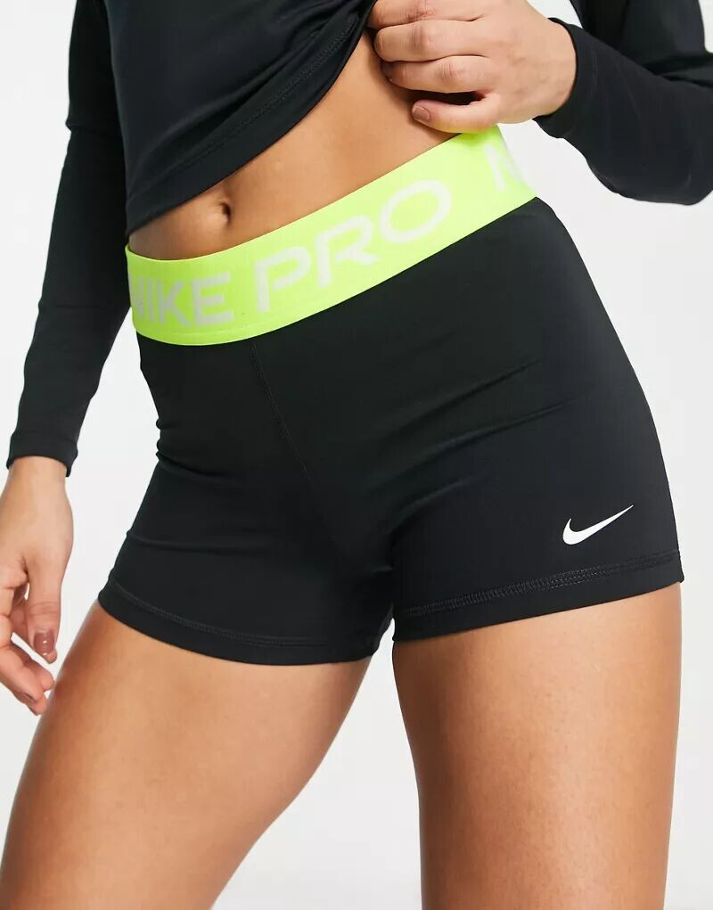 

Черные узкие шорты Nike Pro Training & Volt 3 дюйма