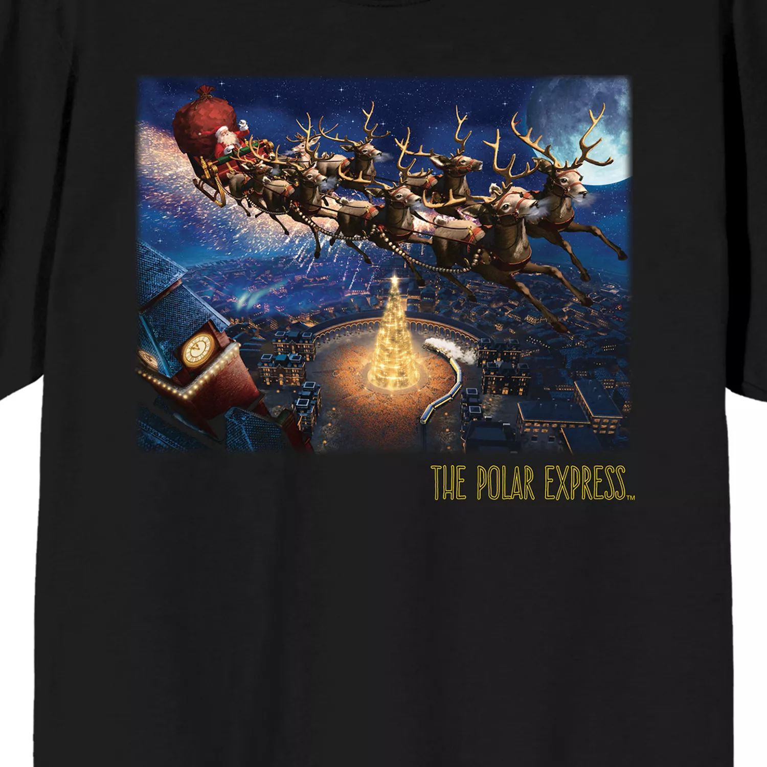 мужская футболка polar express santas sleigh licensed character Мужская футболка Polar Express Santas Sleigh Licensed Character