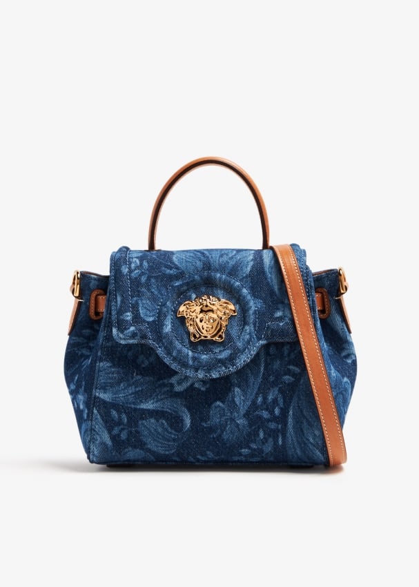 Сумка Versace La Medusa Small Top Handle, синий сумка тоут la medusa versace