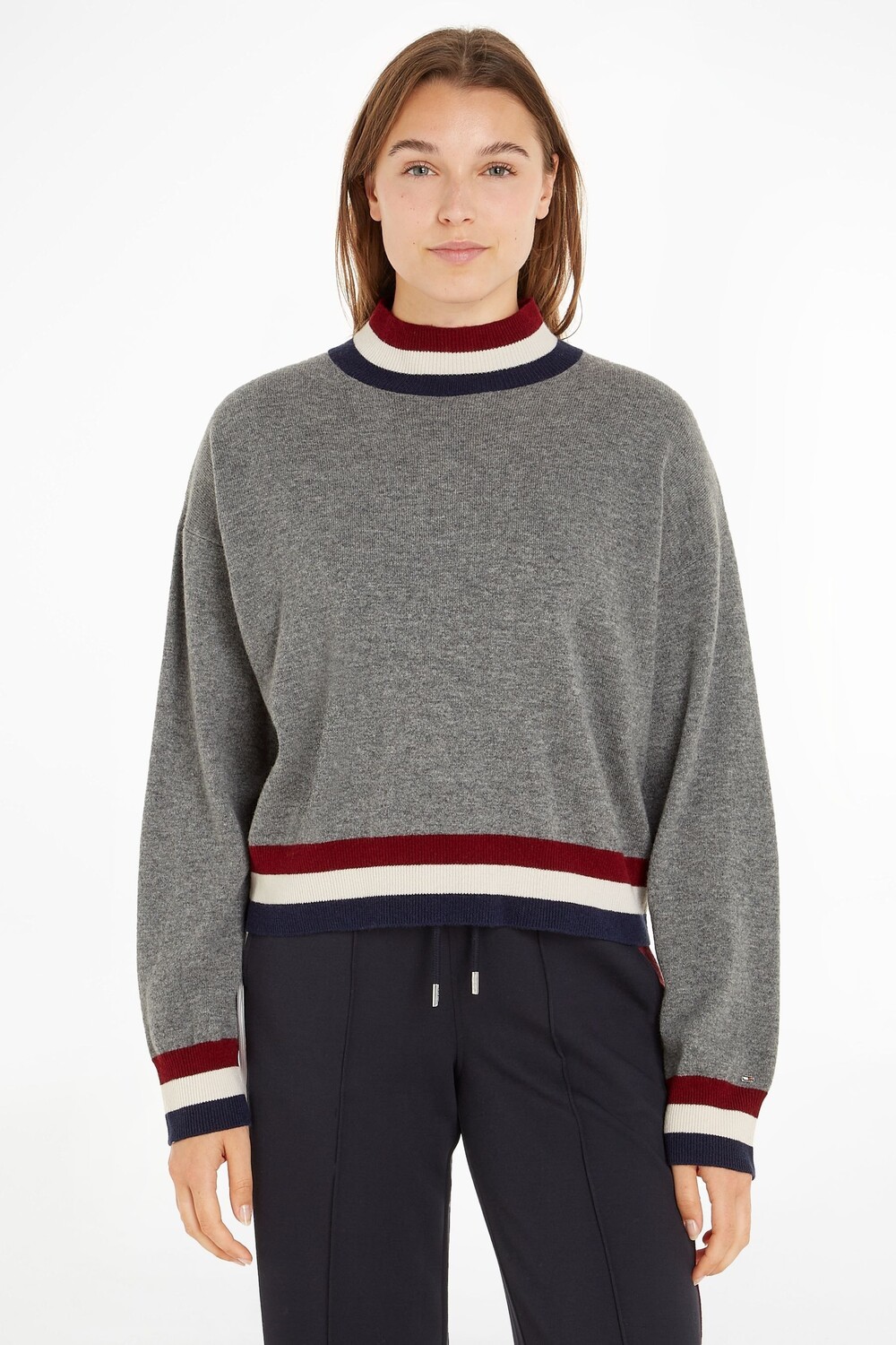 

Серый кашемировый свитер из смеси шерсти Tommy Hilfiger, серый