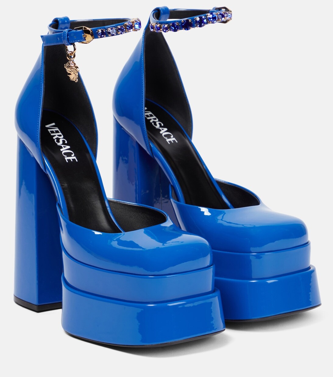 

Лакированные туфли-лодочки Medusa Aevitas на платформе Versace, синий