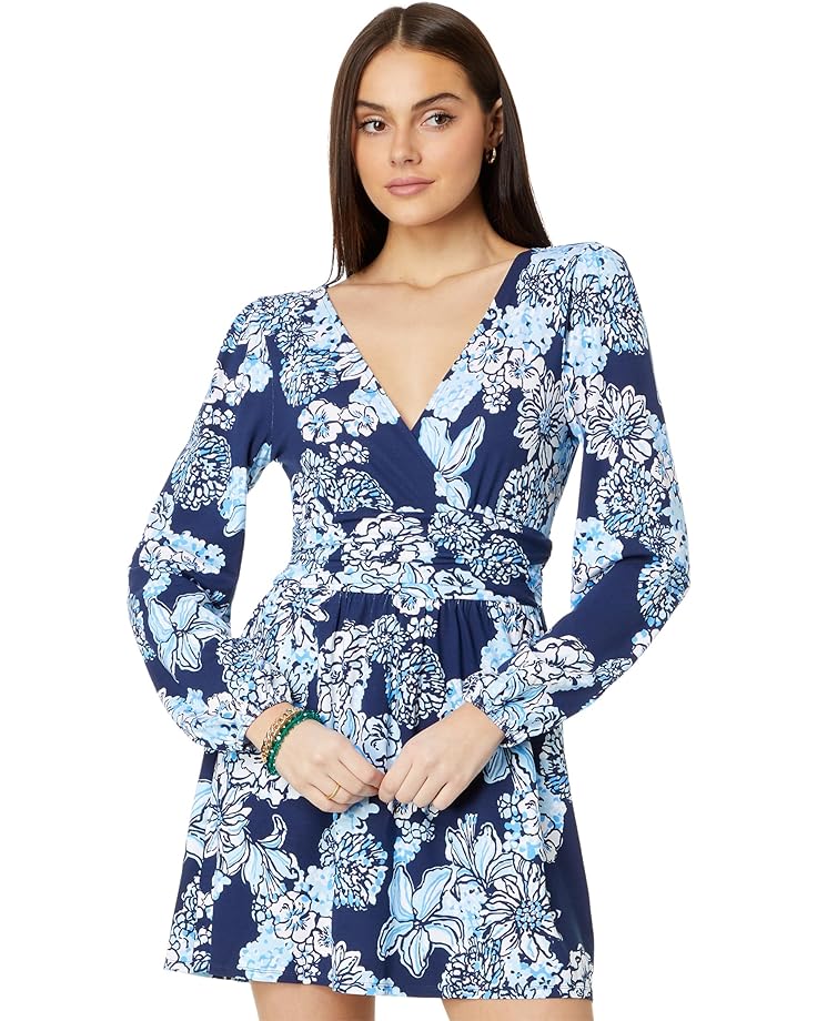 Платье Lilly Pulitzer Riza Long-Sleeved Romper, цвет Low Tide Navy Bouquet All Day