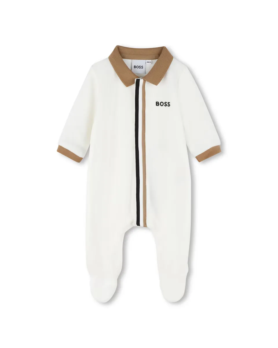 

Пижама для мальчика с воротником-поло с длинными рукавами BOSS Kidswear, белый