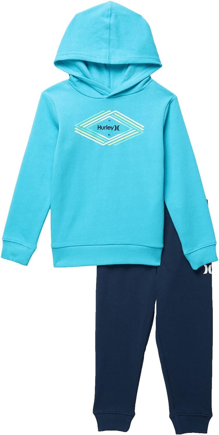 

Детский набор Hurley Hooded Pullover & Joggers Fleece Set, цвет Blue Lazer