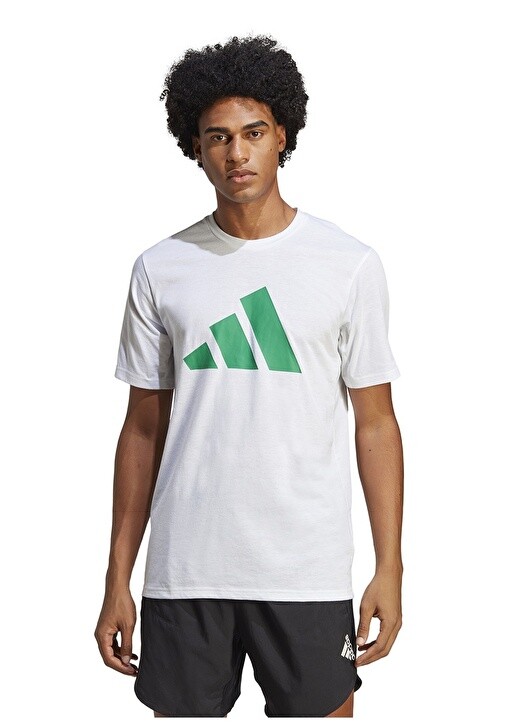 

Простая белая мужская футболка с круглым вырезом Adidas, Белый