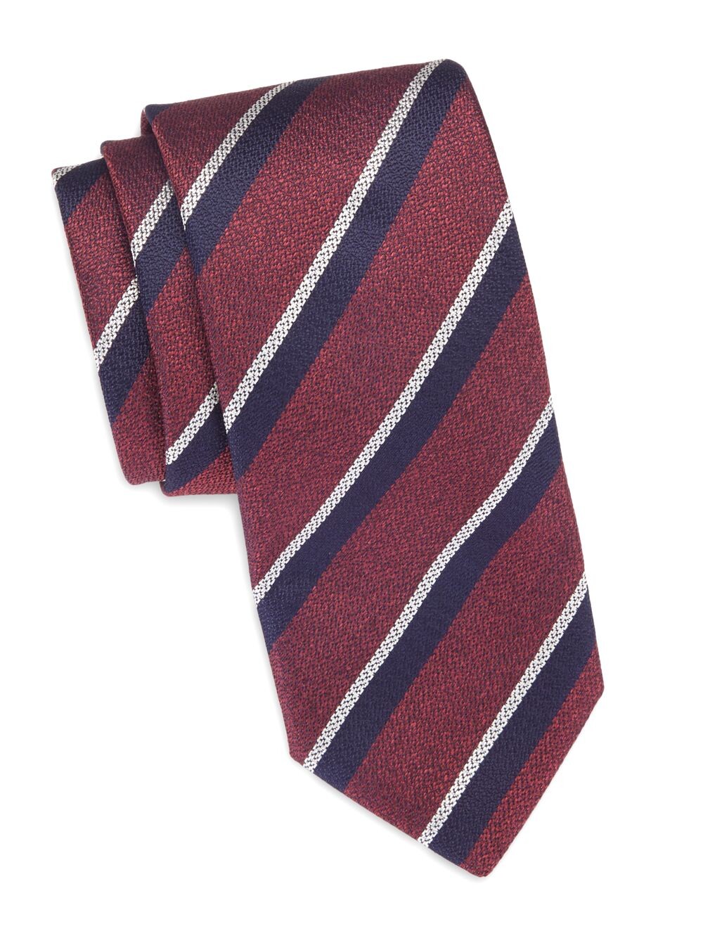 

Полосатый шелковый галстук Canali, красный