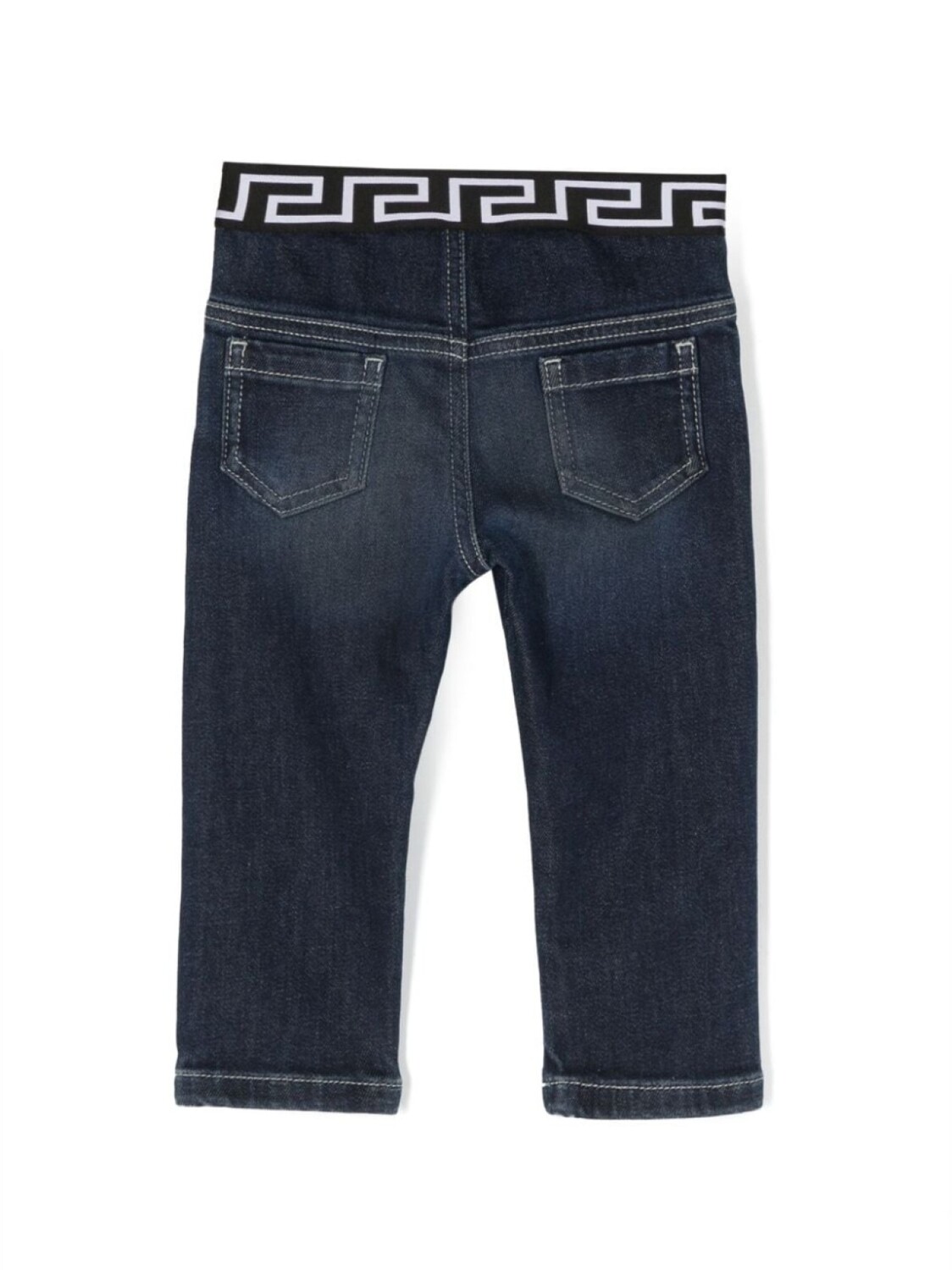 

Versace Kids прямые джинсы Greca, синий