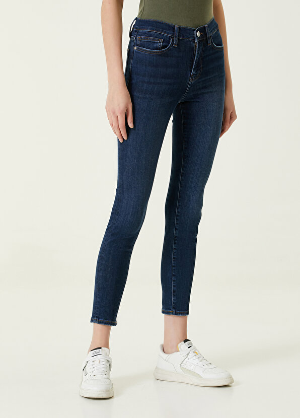 цена Темно-синие джинсовые брюки le high skinny Frame Denim