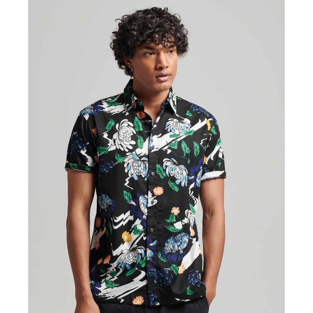 

Рубашка с коротким рукавом Superdry Vintage Hawaiian, черный