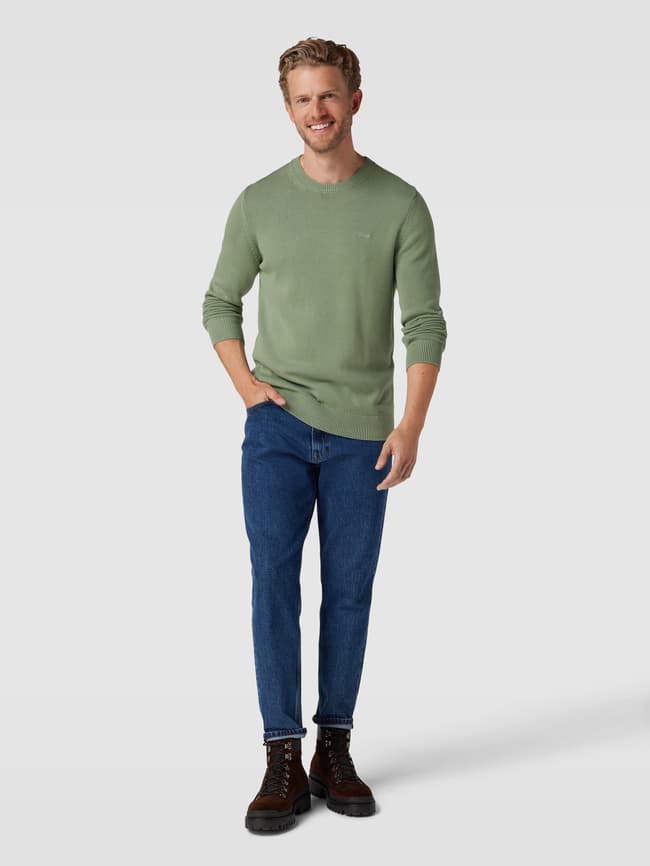 Вязаный свитер с пришивкой этикеток s.Oliver, зеленый лайм