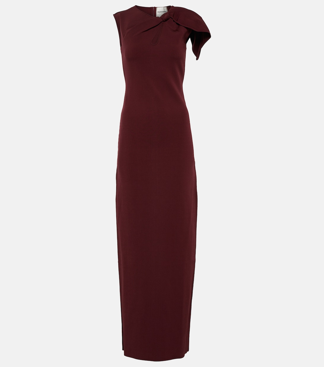 Платье макси с асимметричным вырезом ROLAND MOURET, красный