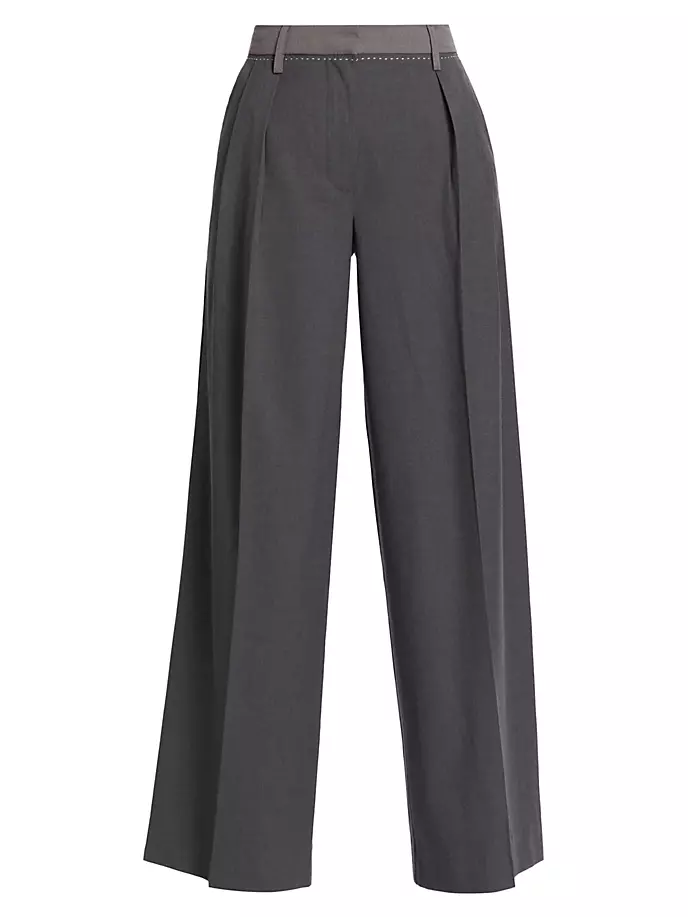 цена Двухцветные широкие брюки Remain Birger Christensen, цвет castlerock comb