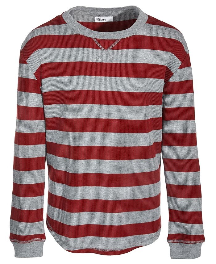 

Полосатая термофутболка Big Boys, созданная для Macy's Epic Threads, красный