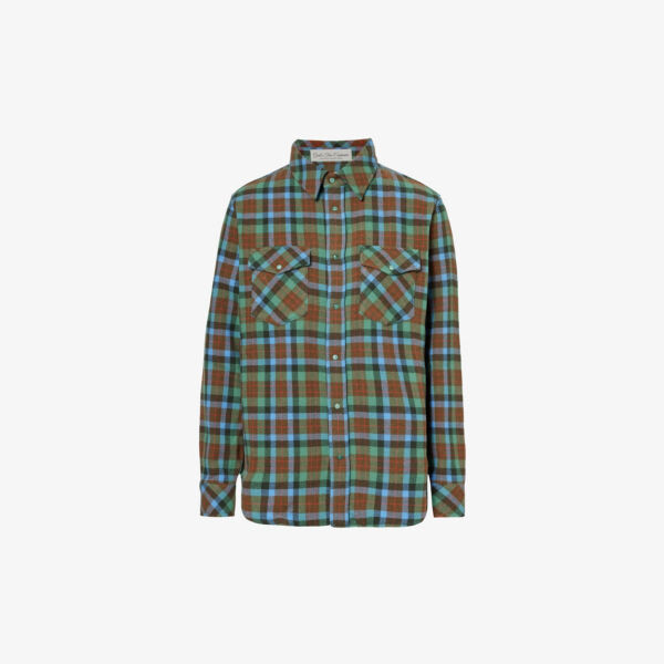 

Кашемировая рубашка унисекс в клетку Emerald Gods True Cashmere, зеленый
