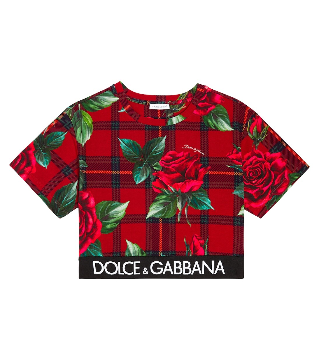 

Футболка из смесового хлопка с принтом Dolce&Gabbana Kids, красный