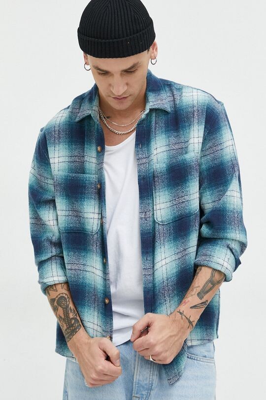 

Рубашка из хлопка Abercrombie & Fitch, синий