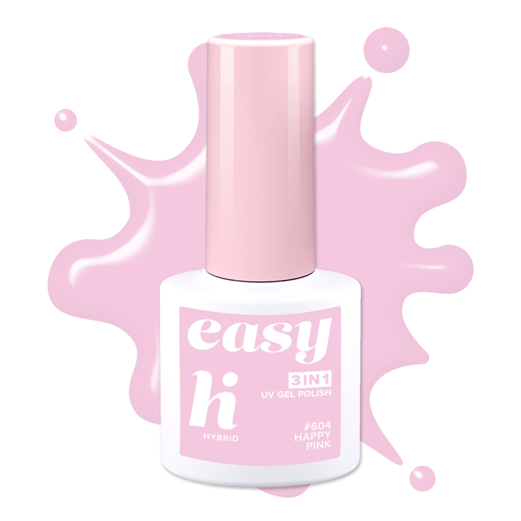 Гибридный лак для ногтей 604 happy pink Hi Hybrid Easy 3W1, 5 мл