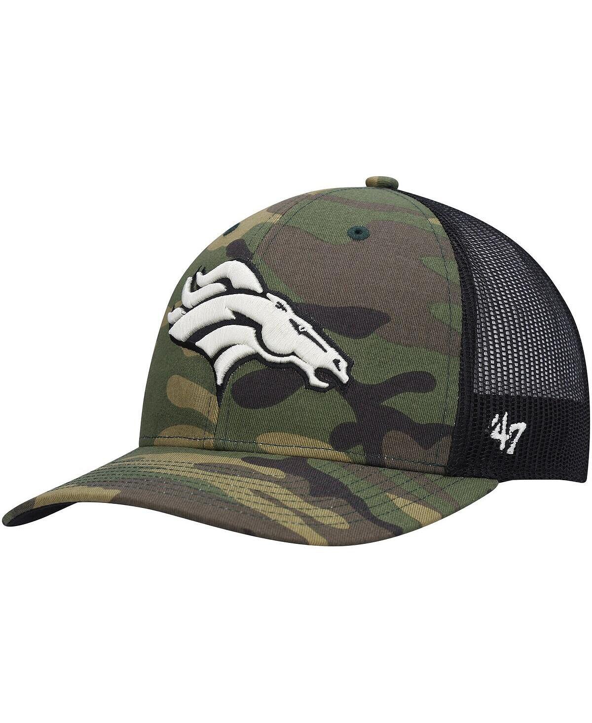 

Мужская регулируемая кепка Denver Broncos Trucker черного цвета с камуфляжным принтом '47 Brand