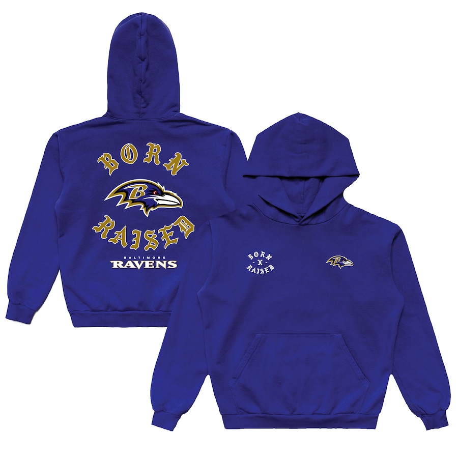 

Пуловер с капюшоном Born x Raised Baltimore Ravens, фиолетовый