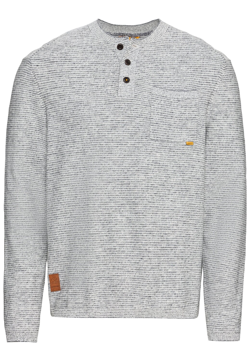 

Футболка Camel Active Strickpullover mit Henley Kragen, цвет Grau-Blau