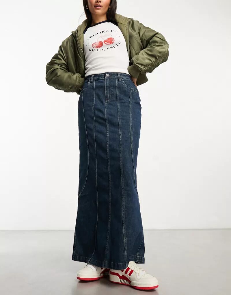 Расклешенная джинсовая юбка макси Cotton On синего цвета индиго Cotton:On
