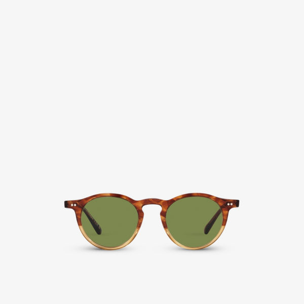 0OV5504SU Солнечные солнцезащитные очки из ацетата черепаховой расцветки в круглой оправе Oliver Peoples, коричневый