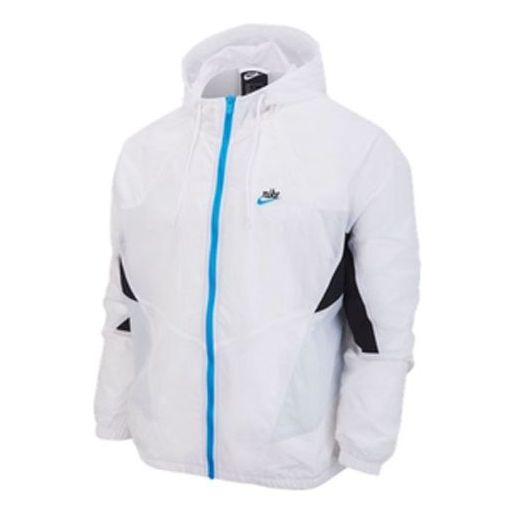 Куртка Men's Nike Colorblock Logo Printing Hooded Zipper Jacket White, белый