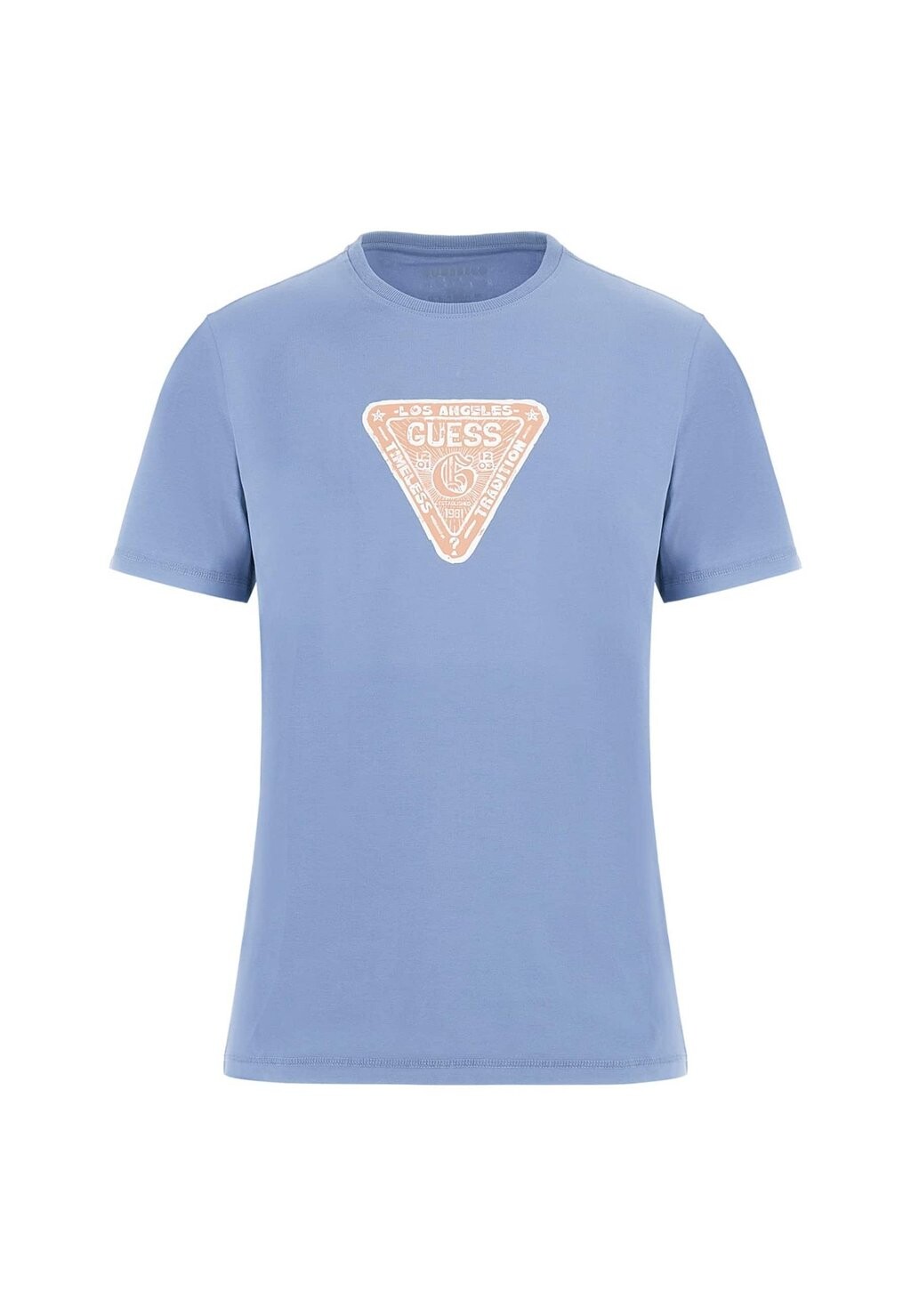 

Футболка с принтом SMALL TRIANGLE LOGO TEE Guess, светло-голубой